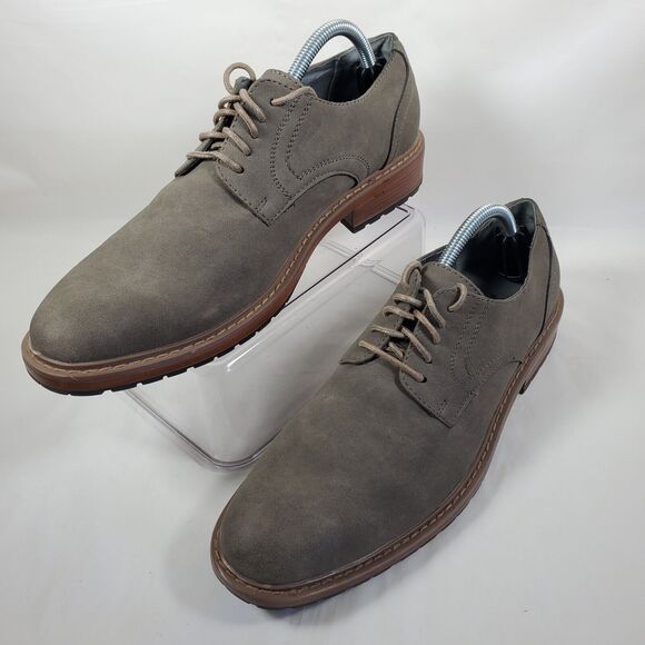Perry Ellis Portfolio Men's Gray Nubuck Lace Up Oxfords Size 9.5 - Picture 1 of 8
